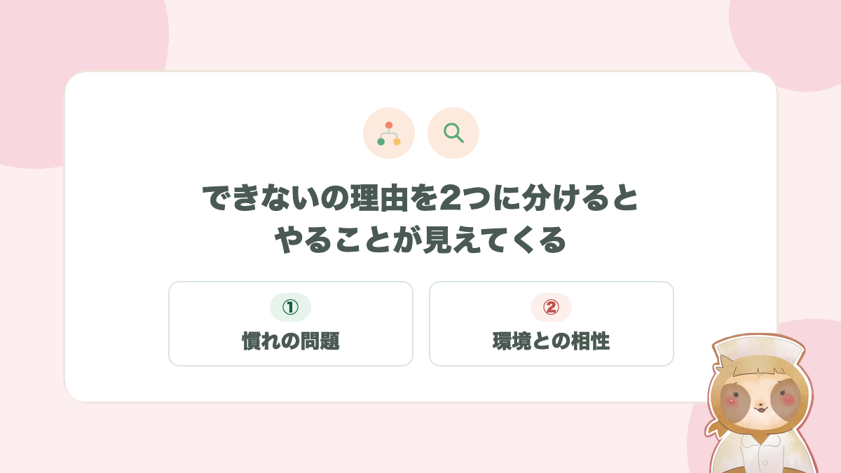 できない理由を2つに分けるとやることが見えてくる